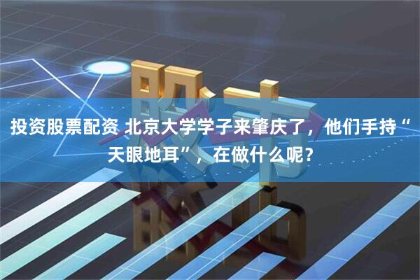 投资股票配资 北京大学学子来肇庆了，他们手持“天眼地耳”，在做什么呢？